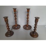 Box 4 Oak Barley Twist Candlesticks