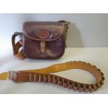 A Leather Cartridge Bag & Belt