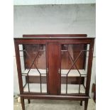 An Edwardian Mahogany Glazed China Cabinet H145cm x W122cm x D35cm