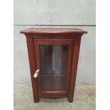 Reproduction Mahogany Glass Fronted Cabinet H97cm x W59cm x D39cm