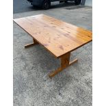 A Pine Kitchen Table H74cm x L183cm x W89cm
