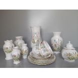 6 Aynsley Wild Tudor Vases & 2Pc Tea Set