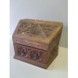 A Carved Wood Stationery Box