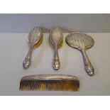 4Pc Silver Vanity Set