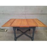 Oak Barley Twist Drawer Leaf Table H76cm x L146cm x W89cm