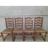 4 Oak Ladder Back Chairs