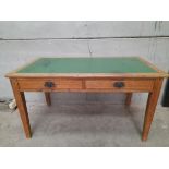 An Oak Leather Top Writing Desk H76cm x L137cm x W75cm