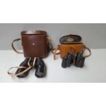 2 Pairs Of Binoculars In Leather Cases