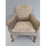 A Floral Wing Back Easy Chair