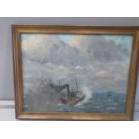 A Marine Oil Painting Signed James A Kirby