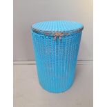 A Blue Lloyd Loom Basket