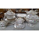 A Box Including 39Pcs Victorian Dinnerware - 1 Plate & 1 Tureen Base Damaged