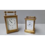 1 Miniature Dent Of London Brass Carriage Clock & 1 Other