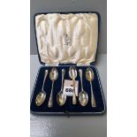 6 Silver Spoons In Case London 1939