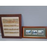 2 Coach & Hunting Prints In Oak Frames & Horse Print In Pine Frame