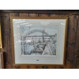 Print - Newcastle Quayside Post World War 2 & Oriental Watercolour