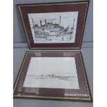 A Pair Of Prints Of Consett Before Ironworks Demolition & Cragside & 2 Others