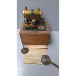 A Model Stationary Engine In Original Box & Oil Funnel & Can