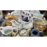 A Box Including Toby Jug, Assorted Jugs, Plates Etc (Some Damaged)