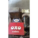 A Box Of 8 Old Tins (1 Oxo Cube Tin) Etc