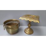 A Brass Plant Bowl & Brass Stand