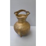 A Brass Cauldron Shaped Vase