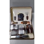 A Vanity Set In Leather Case