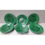 9 Green Leaf Patterned Plates