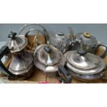 5 Plated Tea & Coffee Pots Etc