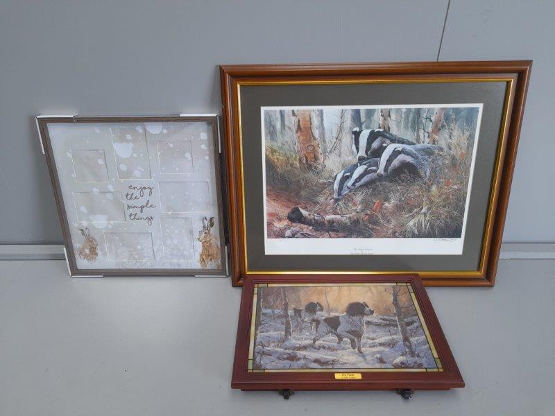 2 Prints - Badgers & Spaniels & Photo Frame