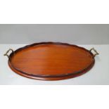 A Mahogany Brass Handled Oval Tray