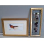 Print - Pheasant By M A Rogers 84/500 Signed & A Framed Glass Plaque