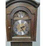 An Oak Grandmother Clock - Leaded Glass Tempus Fugit