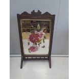 A Mahogany Flower Patterned Firescreen