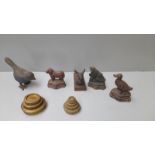 5 Cast Metal Door Stops & Brass Weights