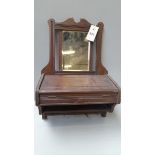 A Small Mahogany Brush Box & Mirror