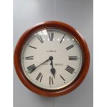 A Mahogany School Clock - J J Grant, South Shields