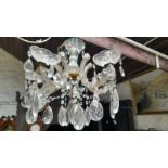 A 5 Branch Glass Droplet Chandelier