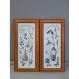 2 Herb Posters In Pine Frames