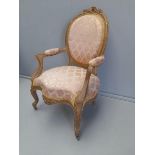A Painted Gilt Armchair