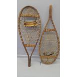A Pair Of Vintage Wooden Snowshoes