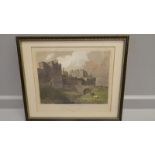 5 Antique Coloured Prints - Carlisle Castle, Cathedral & St Constantine's Cells In Black & Gilt Fram