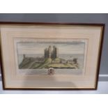 A Pair Of Prints - The South West View Of Dunstanburgh Castle In Northumberland & The South View Of