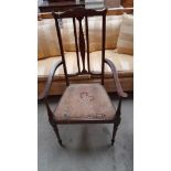 A Mahogany Inlaid Carver Chair