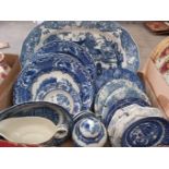 23 Pieces Of Blue & White Dinnerware, Meat Plate Etc