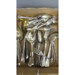 A Box Of Assorted Cutlery - Teaspoons, Forks, Ladles Etc