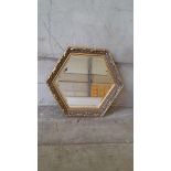 Hexagonal Mirror in Gilt Frame