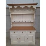 A Painted Pine Kitchen Dresser H189cm x W121cm x D48cm