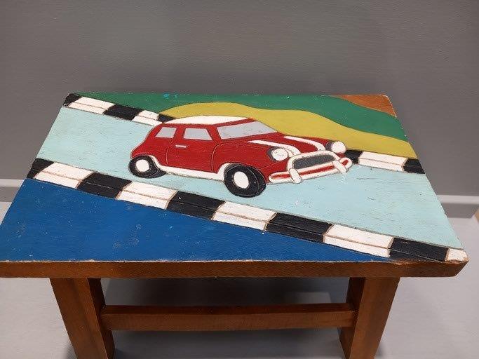 An Oak Painted Footstool - Mini Cooper - Image 3 of 4