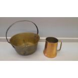 A Brass Jam Pan & A Copper Tankard